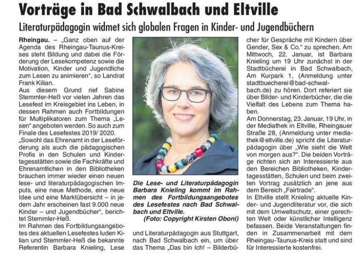 Vorträge in Bad Schwalbach und Eltville