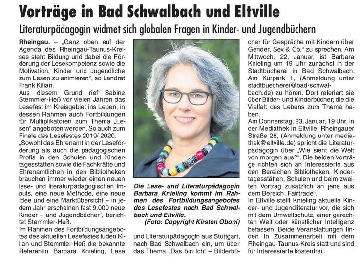 Vorträge in Bad Schwalbach und Eltville